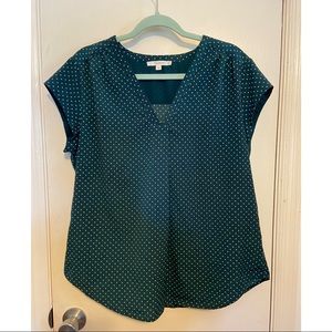 Fun2fun Lillian Dark Green V-Neck Blouse from Stitch Fix